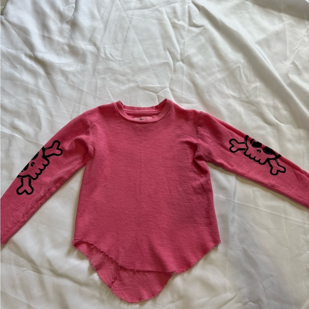 Nununu Pink Skull Kids Long Sleeve Shirt